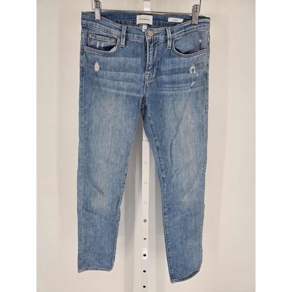 Frame Denim Womens Sz 26 Le Garcon Slim Straight Leg Light Wash Blue Jeans